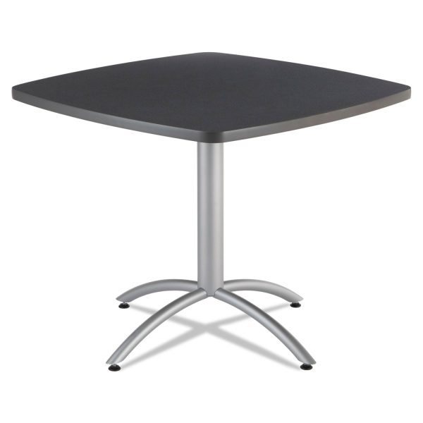 CafeWorks Cafe-Height Table, Square, 36  x 36  x 30 , Graphite Granite Silver Online now