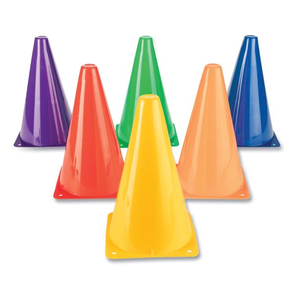 Indoor Outdoor High Visibility Plastic Cone Set, Assorted Colors, 6 Box Sale