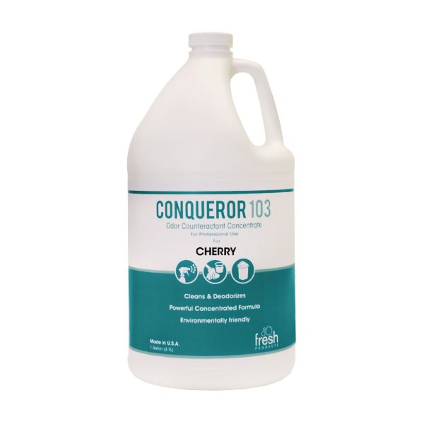 Conqueror 103 Odor Counteractant Concentrate, Cherry, 1 gal Bottle, 4 Carton Online Hot Sale