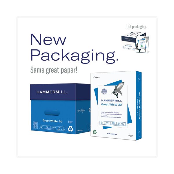 Great White 30 Recycled Print Paper, 92 Bright, 20 lb Bond Weight, 8.5 x 14, White, 500 Ream Online - Image 2