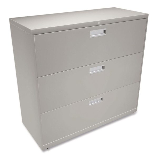 Brigade 600 Series Lateral File, 3 Legal Letter-Size File Drawers, Light Gray, 42  x 18  x 39.13 For Sale - Image 3