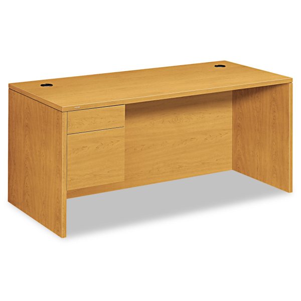 10500 Series  L  Workstation Single Pedestal Desk, 66  x 30  x 29.5 , Harvest Hot on Sale