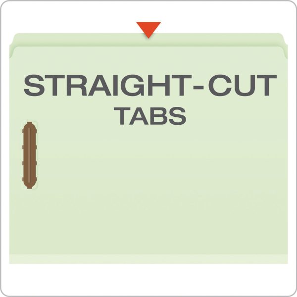 Heavy-Duty Pressboard Folders with Embossed Fasteners, Straight Tabs, 2  Expansion, 2 Fasteners, Letter Size, Green, 25 Box Supply - Image 4