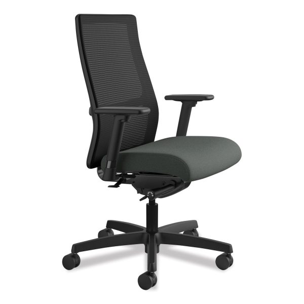 Ignition Series Mesh Mid-Back Work Chair, Supports Up to 300 lb, 17.5  to 22  Seat Height, Iron Ore Seat, Black Back Base Cheap - Image 5