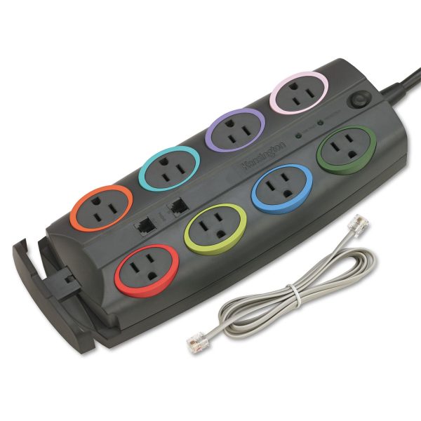 SmartSockets Surge Protector, 8 AC Outlets, 8 ft Cord, 3,090 J, Dark Gray For Discount - Image 2