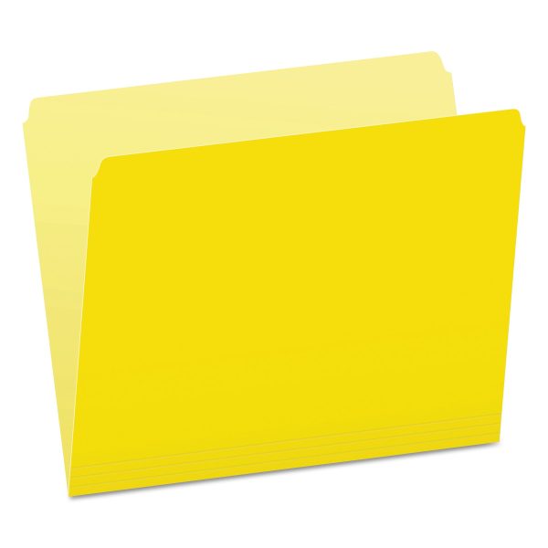Colored File Folders, Straight Tabs, Letter Size, Yellow Light Yellow, 100 Box Cheap