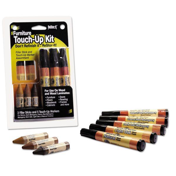ReStor-It Furniture Touch-Up Kit with (5) Woodgrain Markers, (3) Filler Sticks, 4.25 x 0.38 x 6.75 Fashion - Image 4