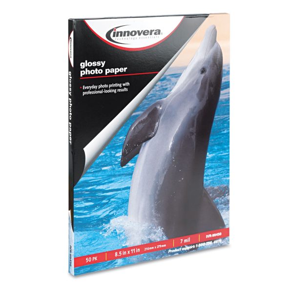 Glossy Photo Paper, 7 mil, 8.5 x 11, Glossy White, 50 Pack on Sale