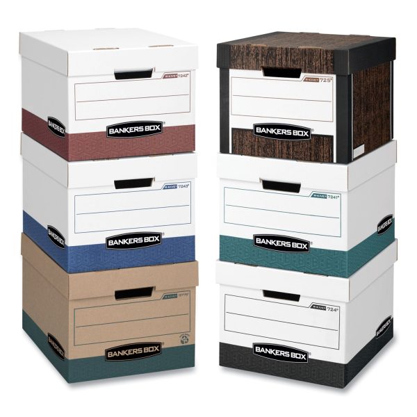 R-KIVE Heavy-Duty Storage Boxes, Letter Legal Files, 12.75  x 16.5  x 10.38 , White Green, 12 Carton Online now - Image 4