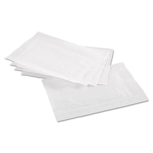 Classic Embossed Straight Edge Placemats, 10 x 14, White, 1,000 Carton Supply - Image 4