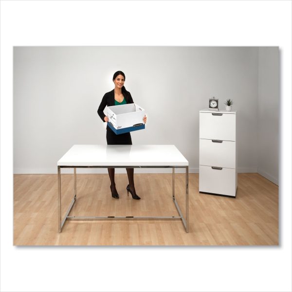 R-KIVE Heavy-Duty Storage Boxes with Dividers, Letter Legal Files, 12.75  x 16.5  x 10.38 , White Blue, 12 Carton Hot on Sale - Image 5