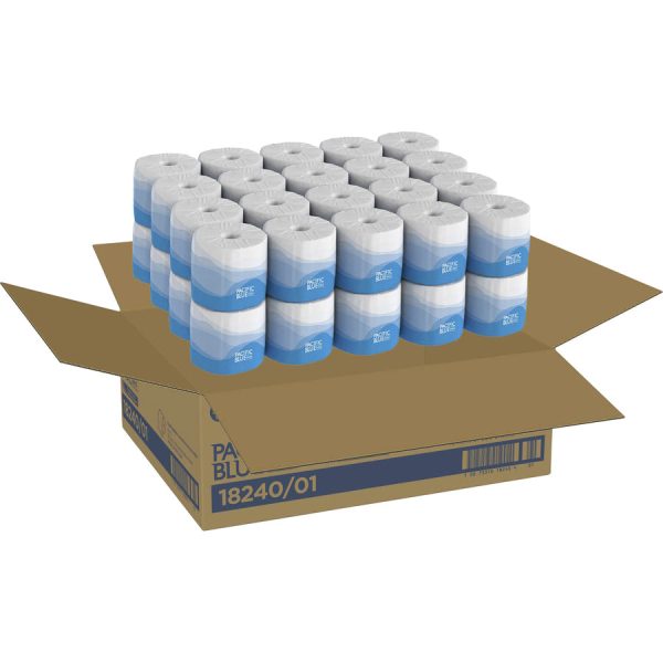 Pacific Blue Select Standard-Roll Embossed Toilet Paper - 2 Ply - 4  x 4.05  - 550 Sheets Roll - White - Perforated, Absorbent, Durable, Soft - For Restroom - 40   Carton For Sale - Image 2