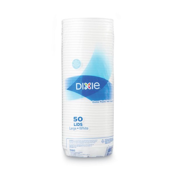 Dome Drink-Thru Lids, Fits 10 oz to 16 oz PerfecTouch; 12 oz to 20 oz WiseSize Cup, White, 50 Pack Supply - Image 4