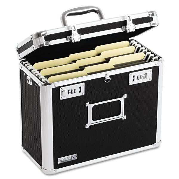 Locking File Chest, Letter Files, 13.75  x 7.25  x 12.25 , Black For Sale