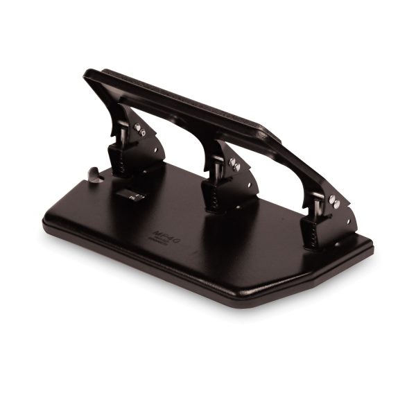 30-Sheet Heavy-Duty Three-Hole Punch with Gel Padded Handle, 9 32  Holes, Black on Sale - Image 2