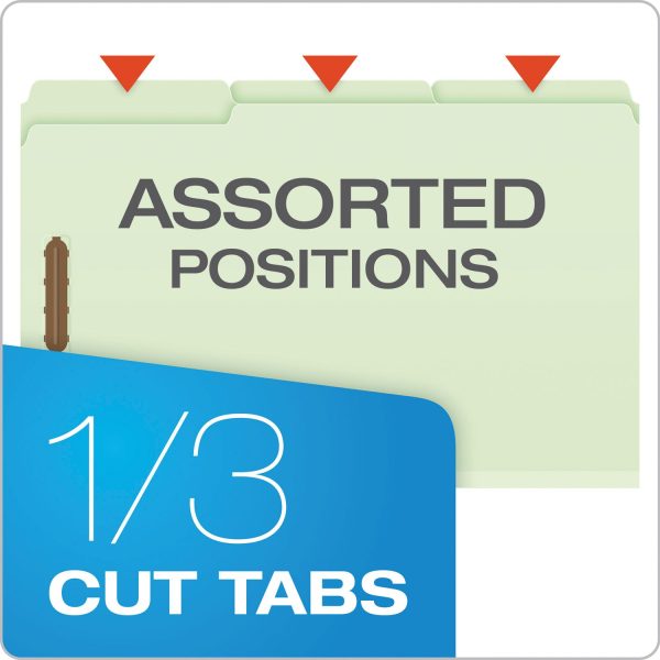 Heavy-Duty Pressboard Folders with Embossed Fasteners, 1 3-Cut Tabs, 3  Expansion, 2 Fasteners, Legal Size, Green, 25 Box For Cheap - Image 5