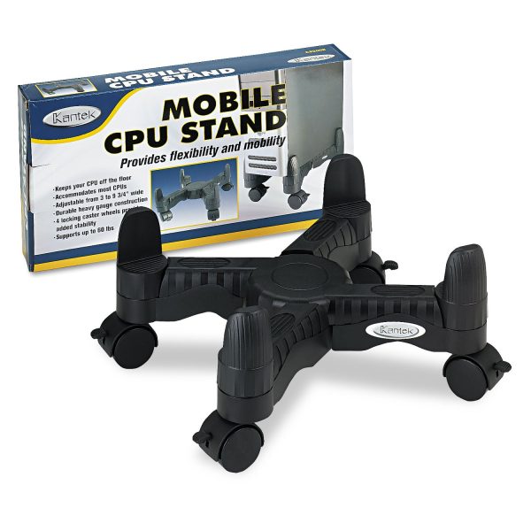 Mobile CPU Stand, Supports 60 lb, 4.5w x 16d x 7h, Black Online Sale - Image 2