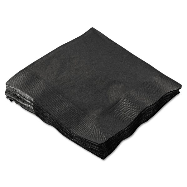 Beverage Napkins, 2-Ply, 9 1 2 x 9 1 2, Black, 1000 Carton Sale