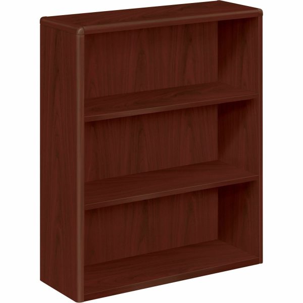 HON 10700 H10753 Bookcase - 36  x 13.1 43.4  - 3 Shelve(s) - Waterfall Edge - Finish: Mahogany Hot on Sale
