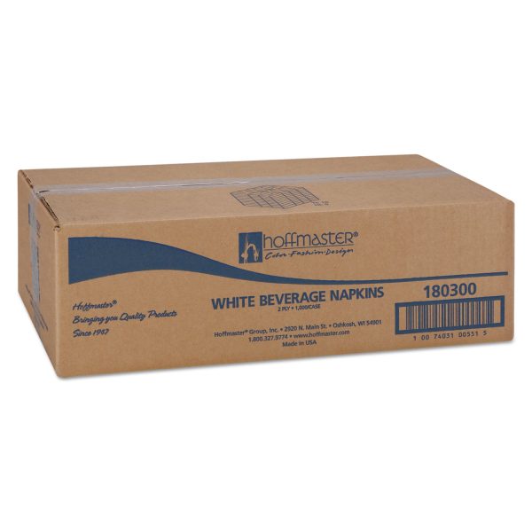 Beverage Napkins, 2-Ply 9 1 2 x 9 1 2, White, Embossed, 1000 Carton Hot on Sale - Image 3