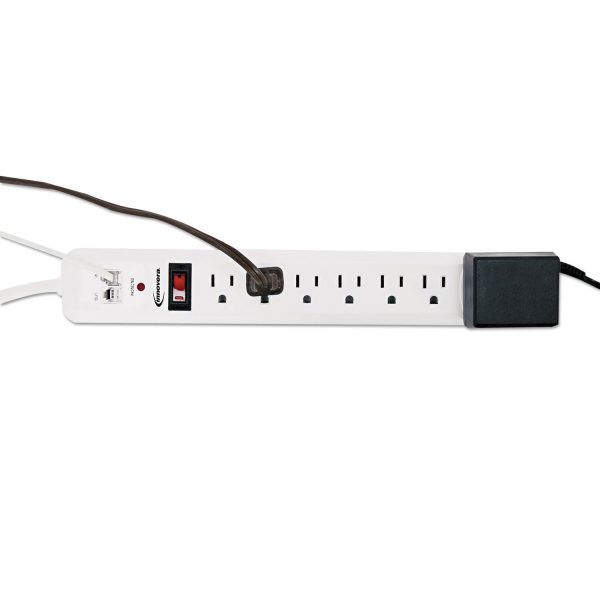 Surge Protector, 7 AC Outlets, 4 ft Cord, 1,080 J, White For Sale - Image 3