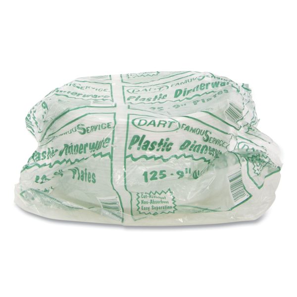 Famous Service Plastic Dinnerware, Plate, 9 , White, 125 Pack, 4 Packs Carton Cheap - Image 2
