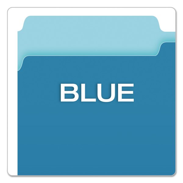 Colored File Folders, 1 3-Cut Tabs: Assorted, Legal Size, Blue Light Blue, 100 Box Supply - Image 4