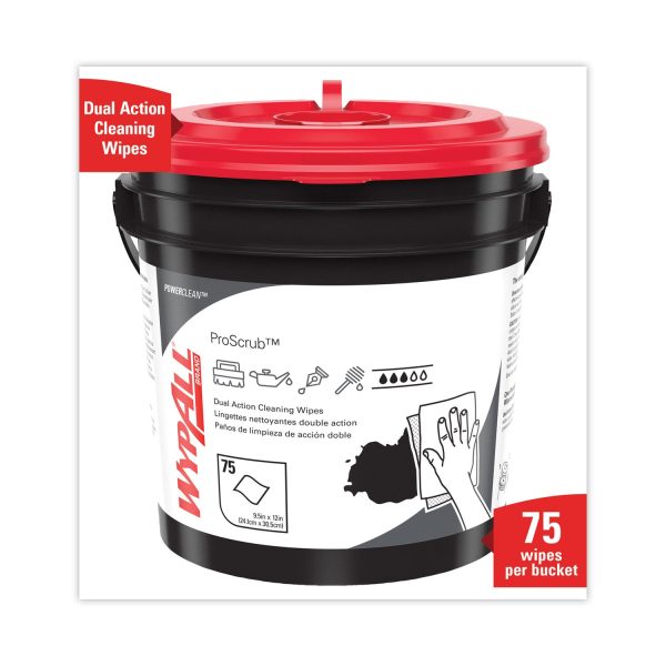 Power Clean ProScrub Pre-Saturated Wipes, Cloth, 9.5 x 12, Citrus Scent, Green, 75 Bucket on Sale - Image 2