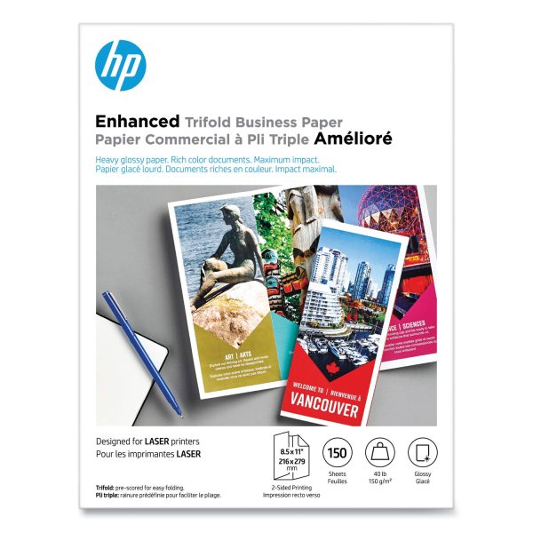Laser Glossy Tri-Fold Brochure Paper, 97 Bright, 40 lb Bond Weight, 8.5 x 11, White, 150 Pack Hot on Sale - Image 3