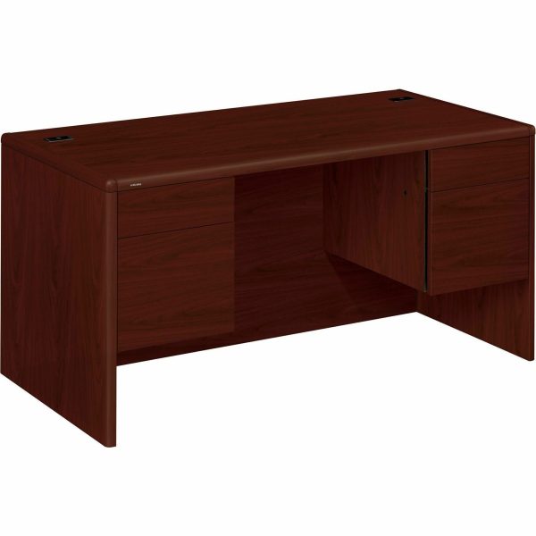 10700 Series Double Pedestal Desk with Three-Quarter Height Pedestals, 60  x 30  x 29.5 , Mahogany Sale