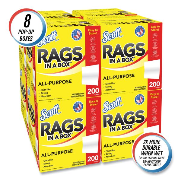 Rags in a Box, POP-UP Box, 12 x 9, White, 200 Box, 8 Boxes Carton Discount - Image 5