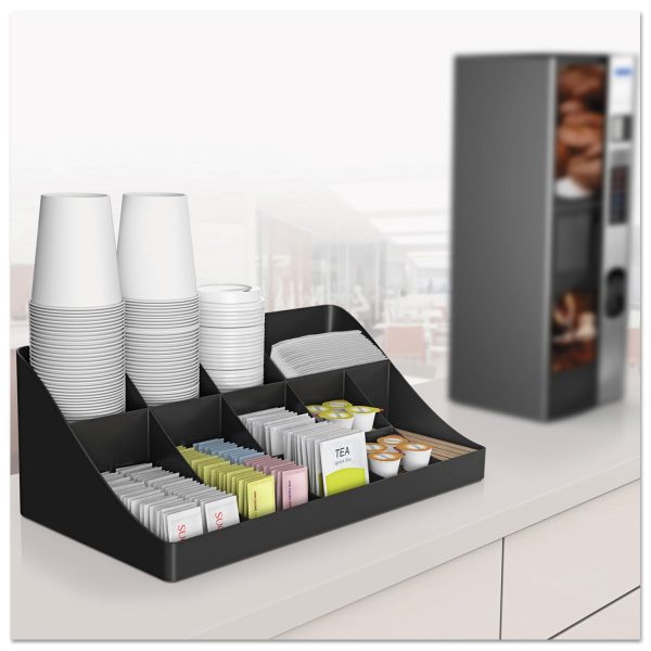 11-Compartment Coffee Condiment Organizer, 18.25 x 6.63 x 9.78, Black on Sale - Image 4