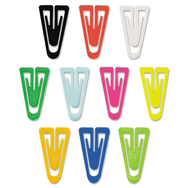 Plastic Paper Clips, Large, Smooth, Assorted Colors, 200 Box For Discount