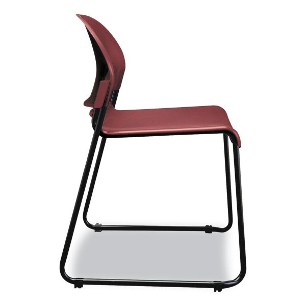 GuestStacker High Density Chairs, Supports 300 lb, 17.5  Seat Height, Mulberry Seat, Mulberry Back, Black Base, 4 Carton Discount - Image 2