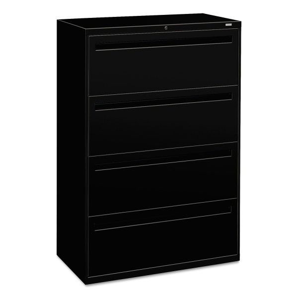 Brigade 700 Series Lateral File, 4 Legal Letter-Size File Drawers, Black, 36  x 18  x 52.5 on Sale