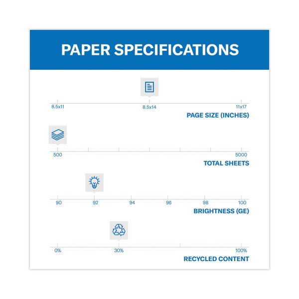 Great White 30 Recycled Print Paper, 92 Bright, 20 lb Bond Weight, 8.5 x 14, White, 500 Ream Online - Image 3