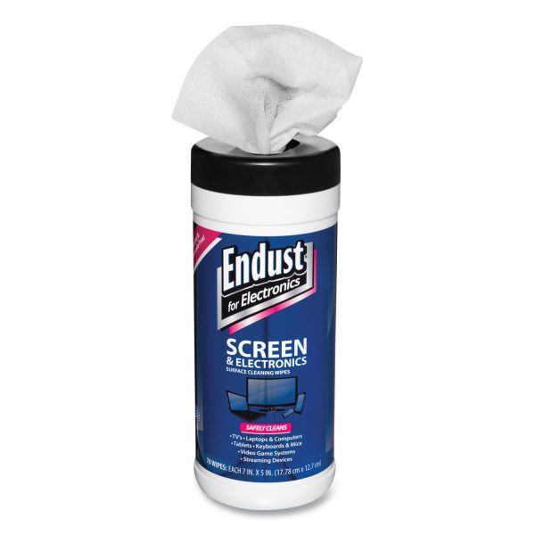 Antistatic Cleaning Wipes, Premoistened, 5 x 7, Clean Scent, White, 70 Canister Fashion - Image 2