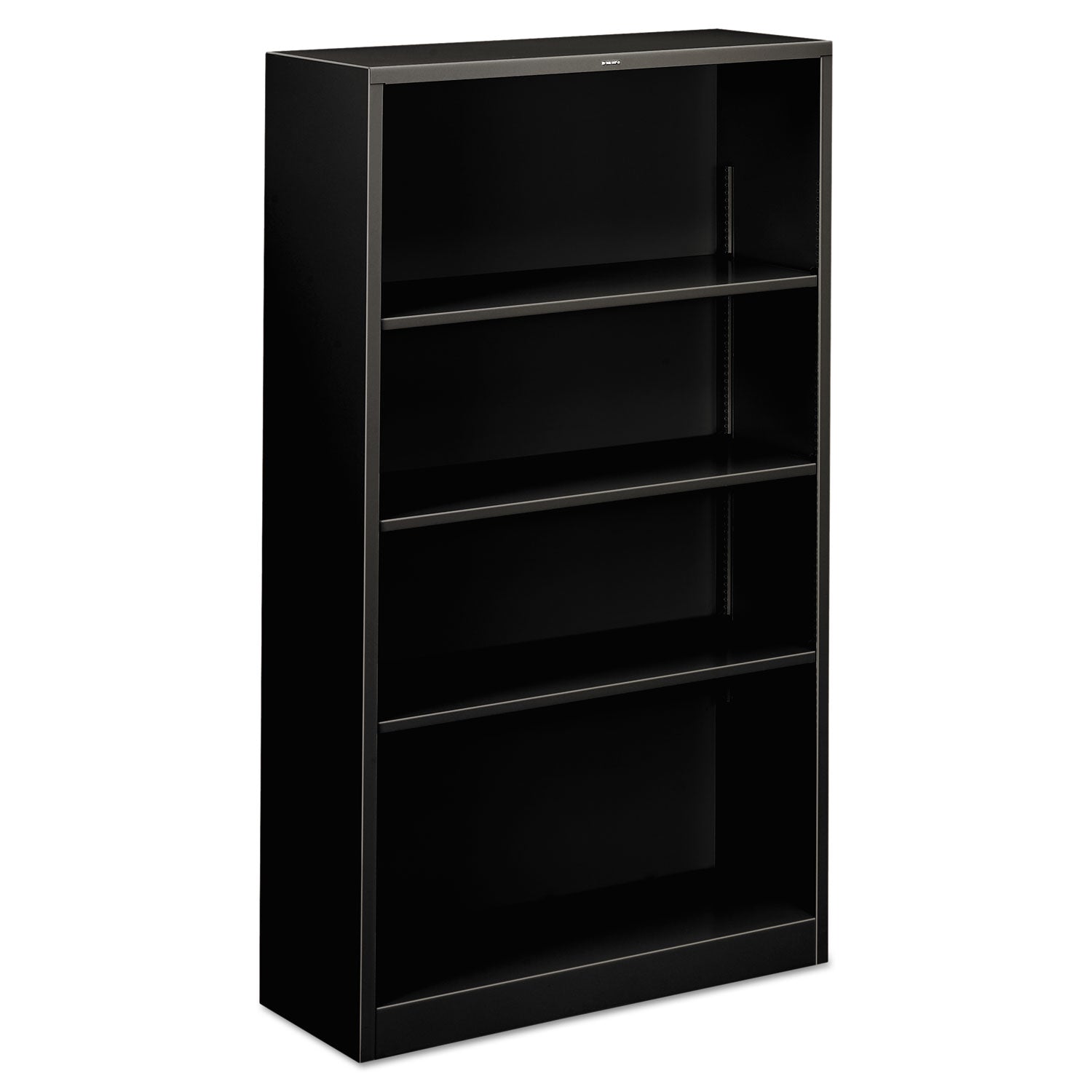 Metal Bookcase, Four-Shelf, 34.5w x 12.63d x 59h, Black Online now