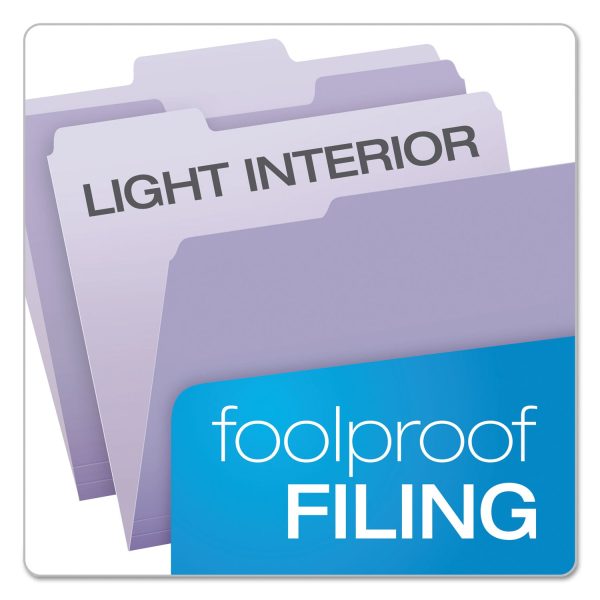 Colored File Folders, 1 3-Cut Tabs: Assorted, Letter Size, Lavender Light Lavender, 100 Box Discount - Image 3