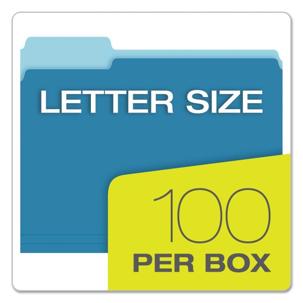 Colored File Folders, 1 3-Cut Tabs: Assorted, Letter Size, Blue Light Blue, 100 Box on Sale - Image 5