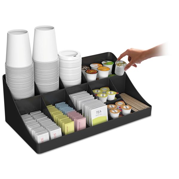 11-Compartment Coffee Condiment Organizer, 18.25 x 6.63 x 9.78, Black on Sale - Image 3