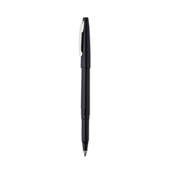 Rolling Writer Roller Ball Pen, Stick, Medium 0.8 mm, Black Ink, Black Barrel, Dozen Online