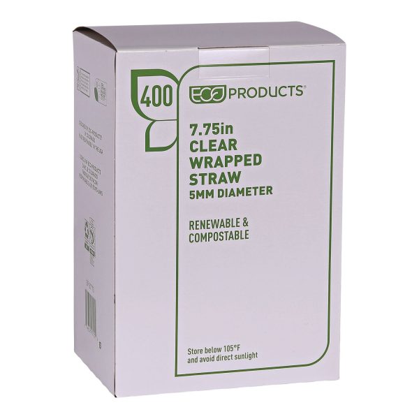 Clear Wrapped Straw, 7.75 , PLA, 400 Pack, 24 Packs Carton Online Sale - Image 4