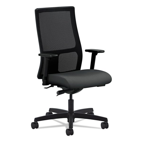 Ignition Series Mesh Mid-Back Work Chair, Supports Up to 300 lb, 17.5  to 22  Seat Height, Iron Ore Seat, Black Back Base Cheap - Image 2
