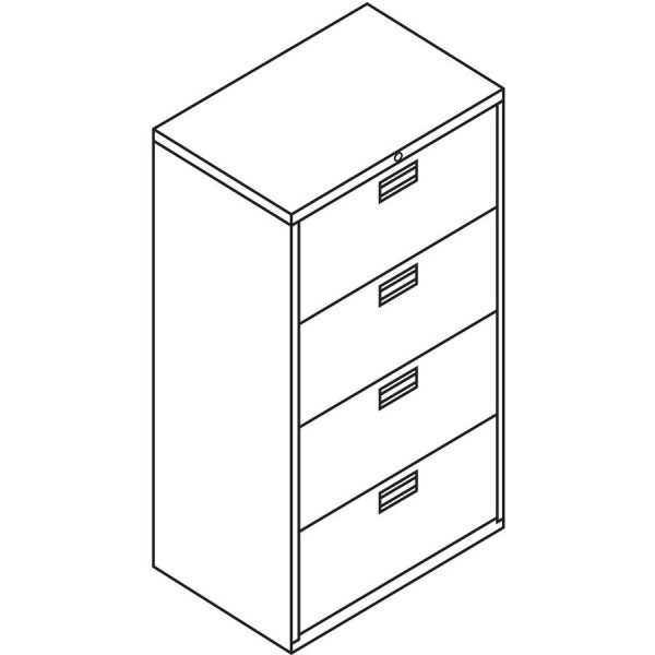 HON Brigade 600 H674 Lateral File - 30  x 18 53.3  - 4 Drawer(s) - Finish: Charcoal Hot on Sale - Image 2