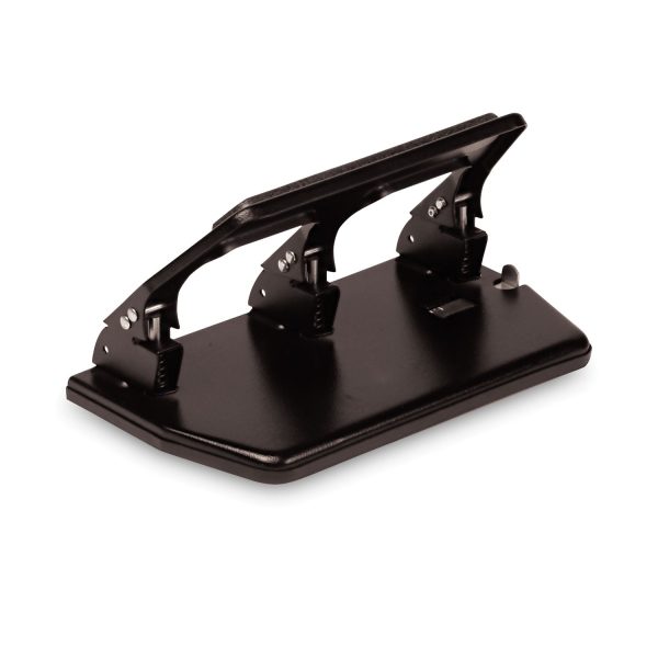 30-Sheet Heavy-Duty Three-Hole Punch with Gel Padded Handle, 9 32  Holes, Black on Sale