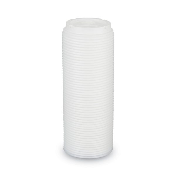 Dome Drink-Thru Lids, Fits 10 oz to 16 oz PerfecTouch; 12 oz to 20 oz WiseSize Cup, White, 50 Pack Supply - Image 3