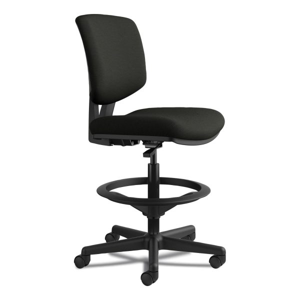 Volt Series Leather Adjustable Task Stool, Supports Up to 275 lb, 22.88  to 32.38  Seat Height, Black Online - Image 4
