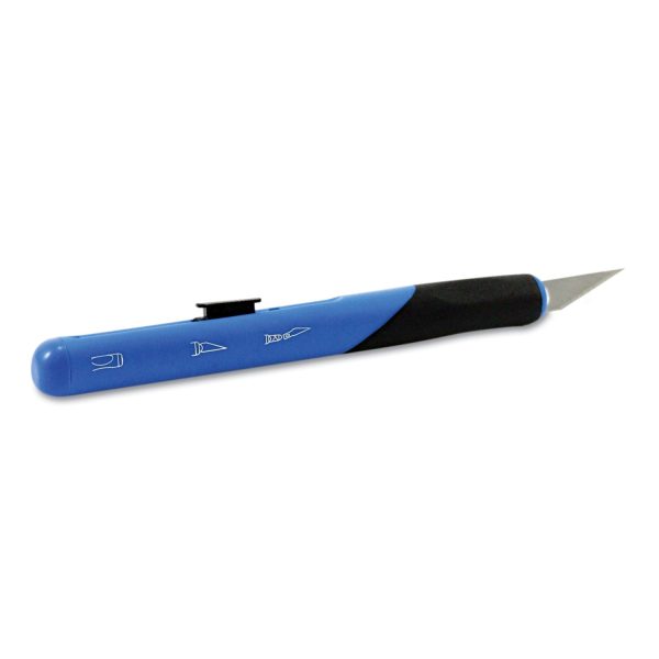 Retract-A-Blade Knife, #11 Blade, 5.25  Plastic Handle, Blue Black Online - Image 2