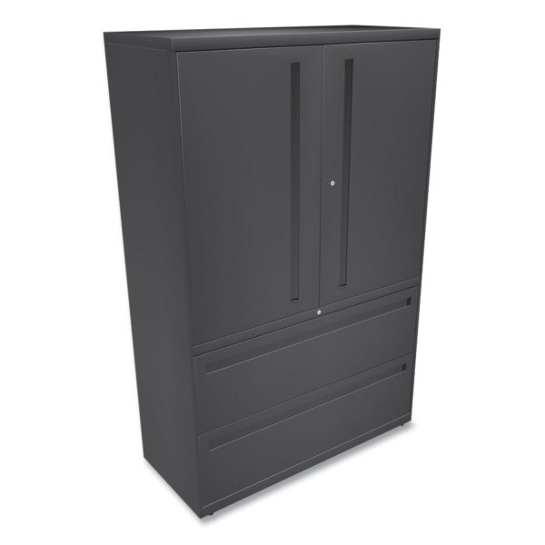 Brigade 700 Series Lateral File, Three-Shelf Enclosed Storage, 2 Legal Letter-Size File Drawers, Charcoal, 42  x 18  x 64.25 Online Sale - Image 3